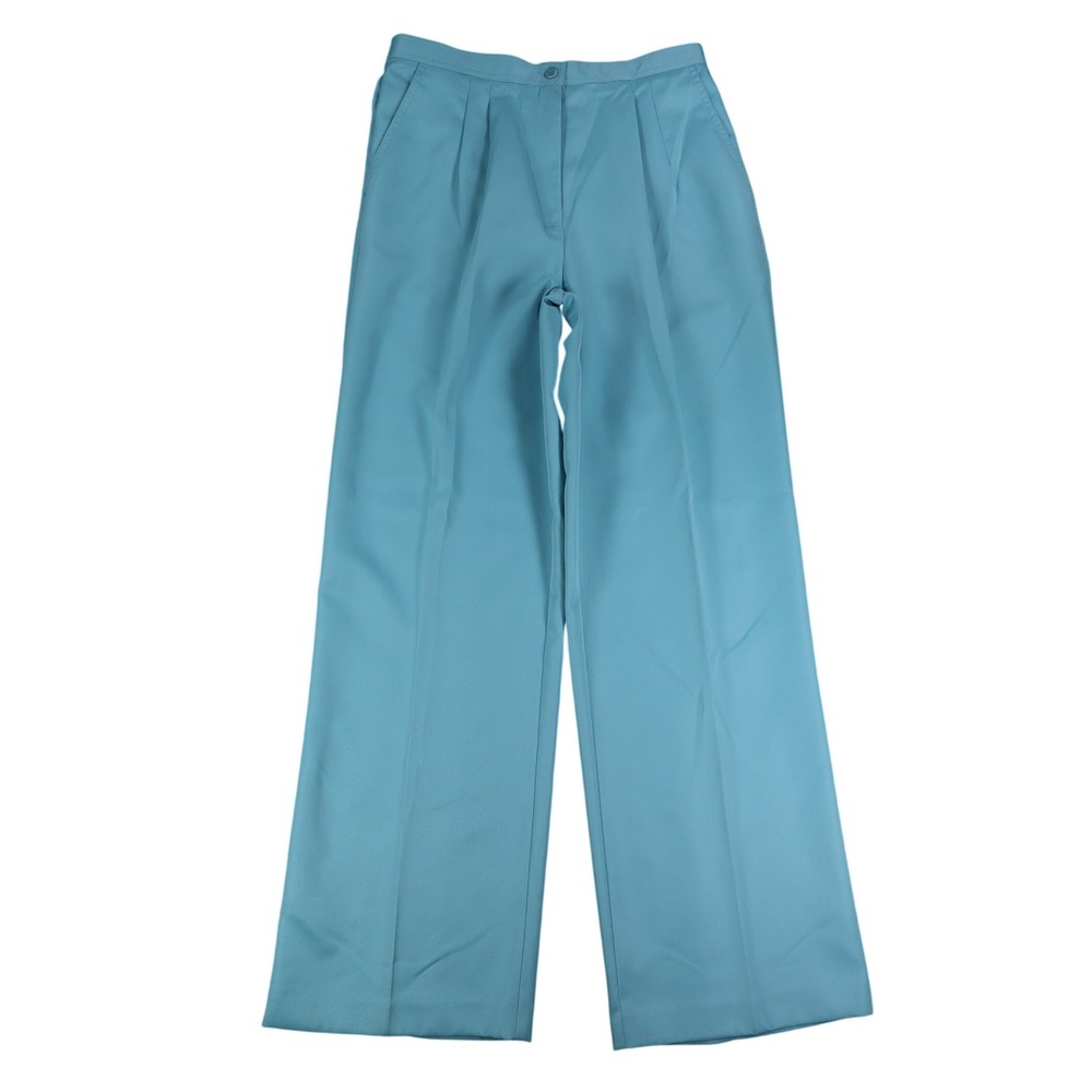 Company Collection Vintage Trousers Womens 12 Blue Polyester Pleated Wide Leg